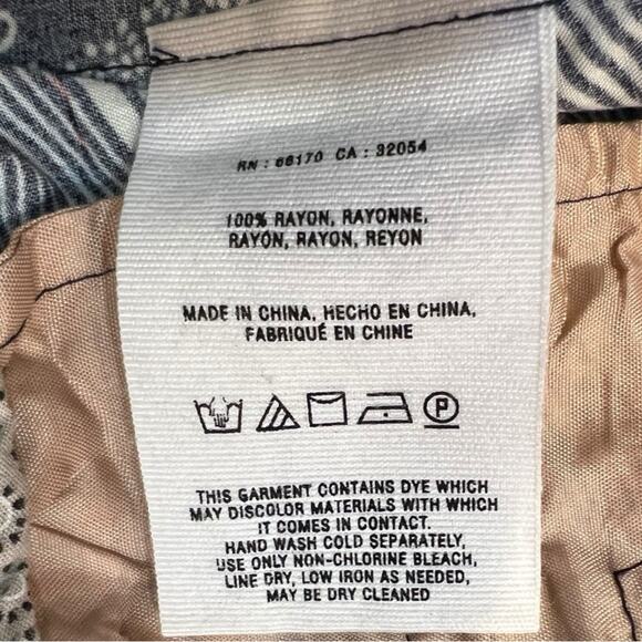 Anthropologie Hei Hei Lourinha Leaf Print Elastic Waist Jogger S Navy and White - Picture 13 of 16